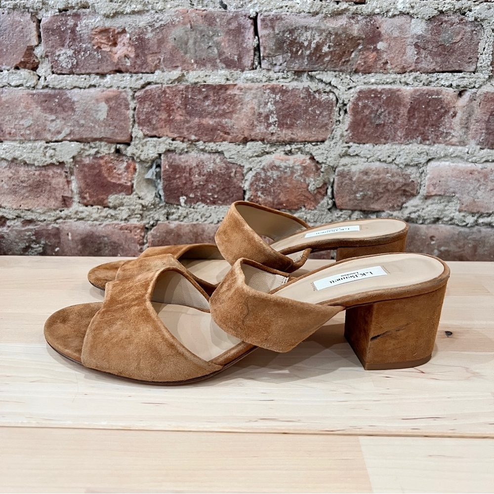 LK Bennet brown suede heeled sandals